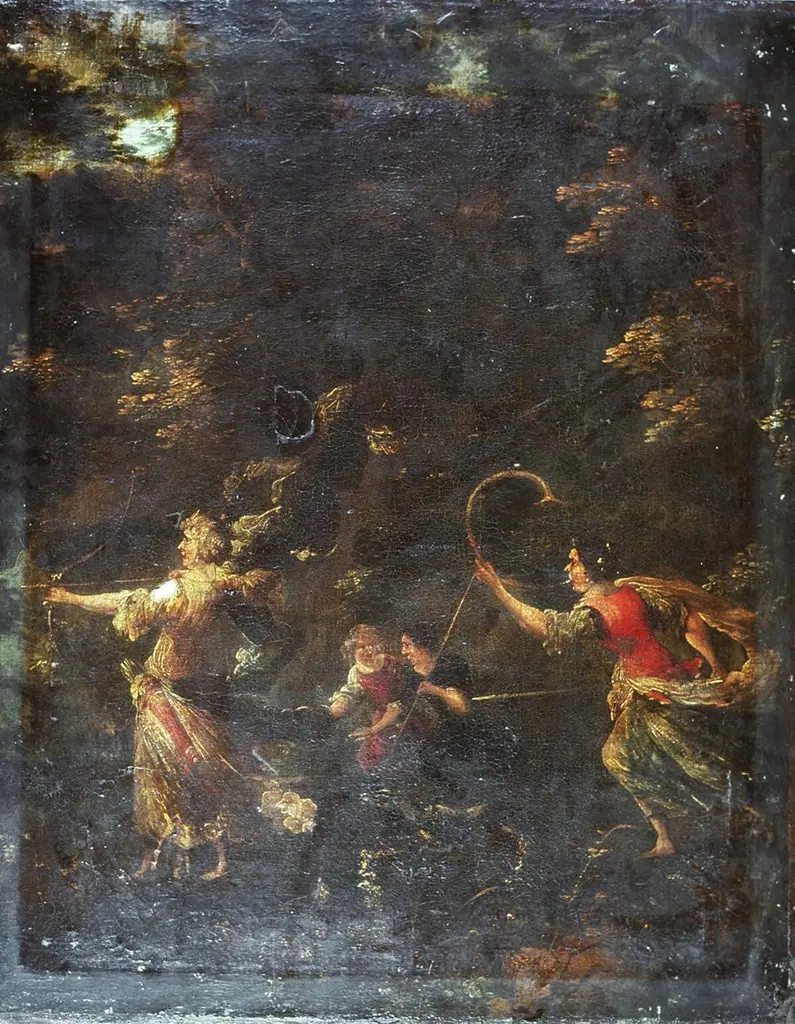 Mythical hunting scene, by Unknown, 1600