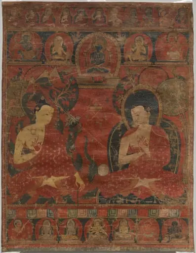 Nagarjuna (c. 150–250 CE) with a Buddhist Master, by Unknown, 1304