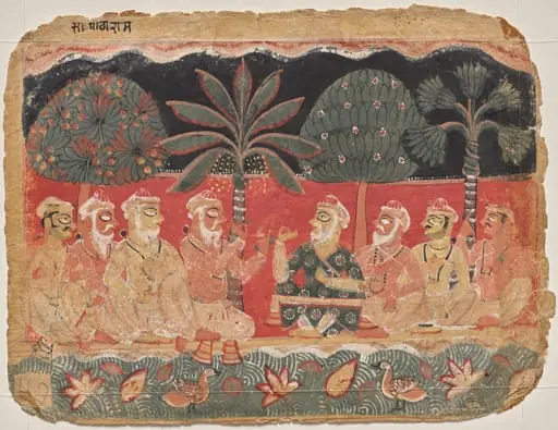Nanda and the elders, page from a Bhagavata Purana, by Unknown