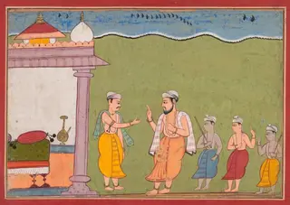 Nanda Solves Vasudeva’s Dilemma, from a Bhagavata Purana, by Unknown