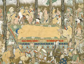 Nehan: Death of the Buddha, by Unknown, 1650