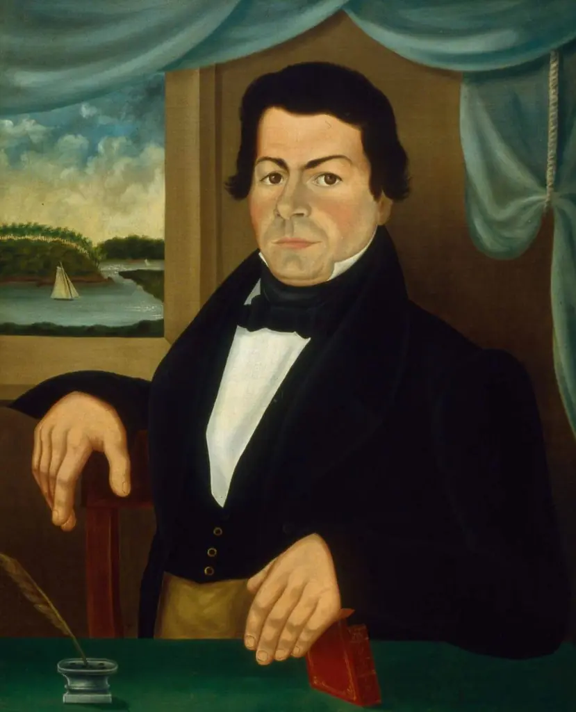 Newport Sea Captain at Green Desk, by Unknown