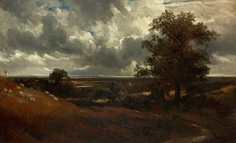 Noon (Hampstead Heath), by Unknown, oil, 1845