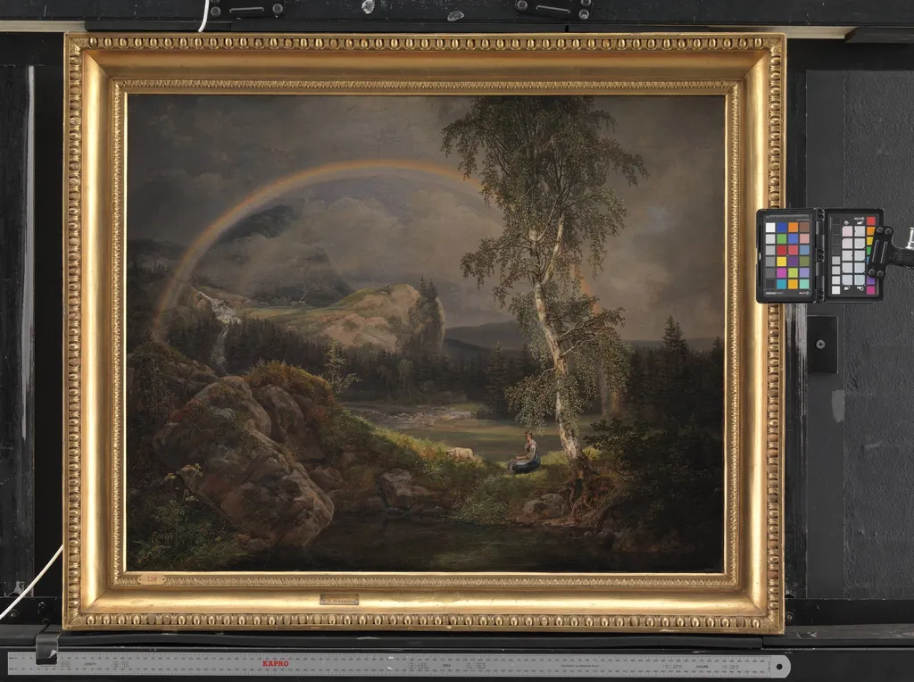 Norwegian Landscape with a Rainbow, by Unknown, unspecified, 1821