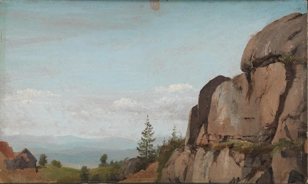 Norwegian Landscape with Rocks in the Foreground, by Unknown, unspecified, 1830