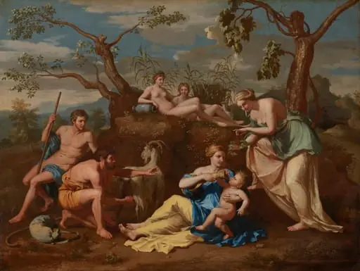 Nymphs Feeding the Child Jupiter, by Unknown