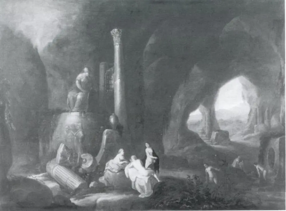 Nymphs in a Cave with Antique Ruins, by Unknown