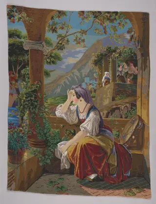 Obraz haftowany paciorkami szklanymi, by Unknown, 1864