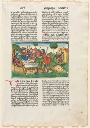 Offering of the Paschal Lamb from the German Bible published by Anton Koberger, Nürnberg, by Unknown