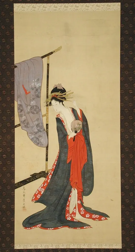 Oiran in Summer Kimono, by Unknown