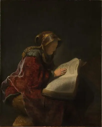 Old Woman Reading, Probably the Prophetess Anna, by Unknown