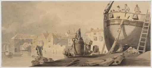 On the Thames, by Unknown