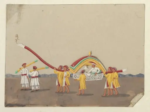 One of eight paintings illustrating modes of transport., by Unknown