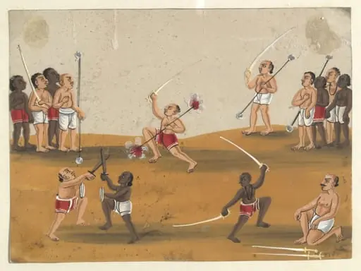 One of eleven paintings depicting schools., by Unknown