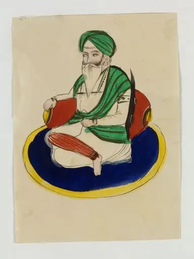 One of five drawings of Sikh heroes, by Unknown, 1870