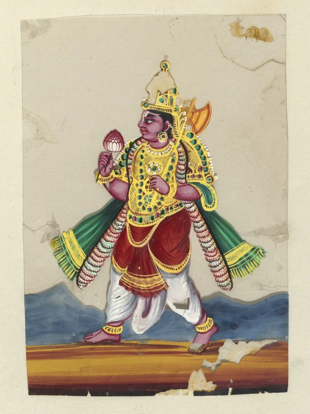 One of five paintings of Hindu deities., by Unknown, paint, 1860