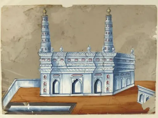 One of seven paintings of unidentified Muslim buildings in South India., by Unknown