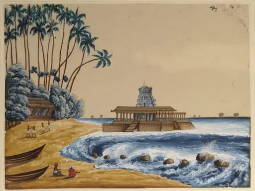 One of sixteen paintings of South Indian temples., by Unknown