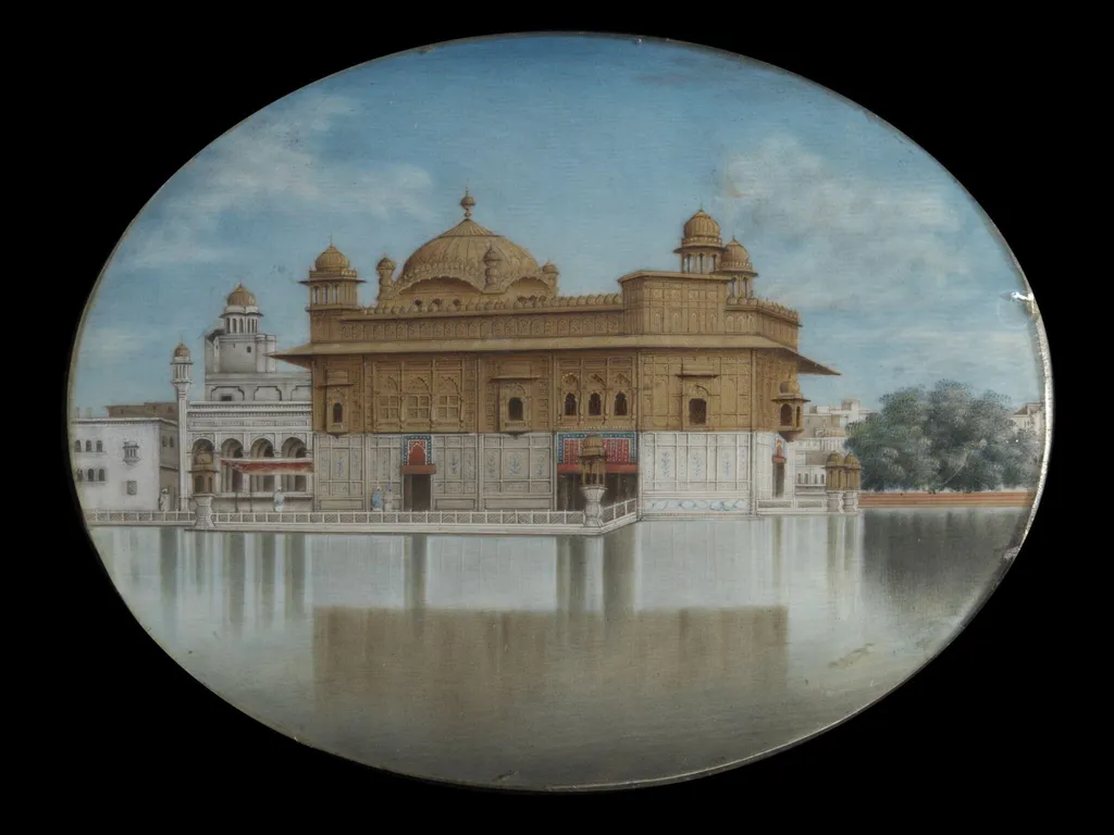 One of Sixteen views of monuments in Delhi, Agra, Amritsar, Lucknow and South India., by Unknown, paint, 1850