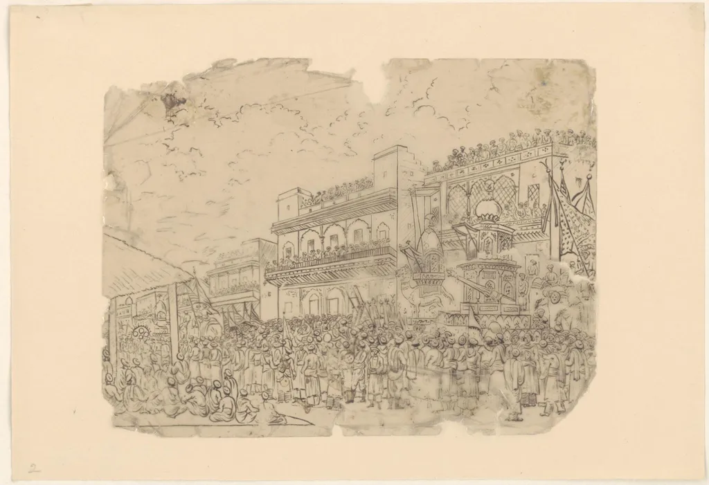 One of Thirty-two paintings depicting festivals, ceremonies and occupations., by Unknown, gouache, 1800