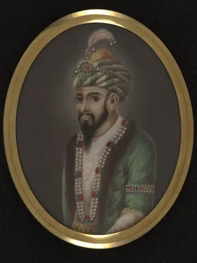One of twelve miniatures depicting Mughal rulers of India; head and shoulders in profile., by Unknown
