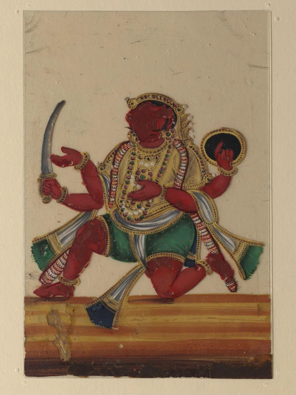 One of twelve paintings of Hindu deities., by Unknown, gouache, 1850