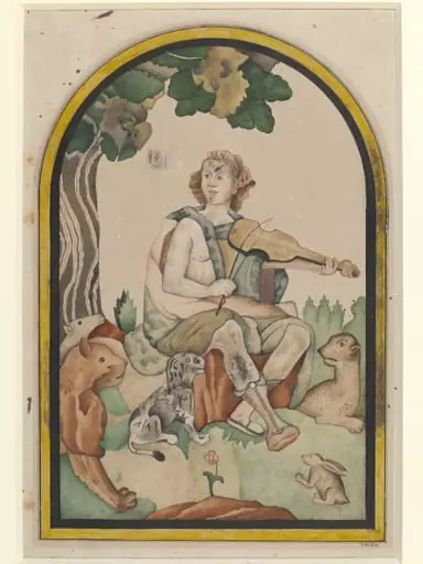 Orpheus panel from the Diwan-i Am, Delhi Fort, by Unknown