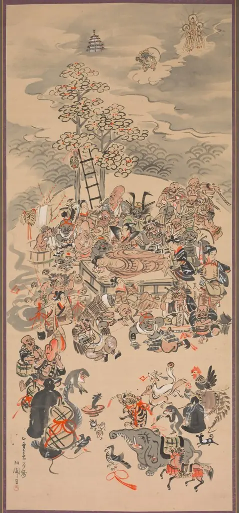 Ōtsu-e Nirvana of the Buddha (Ōtsu-e Butsu Nehanzu), by Unknown
