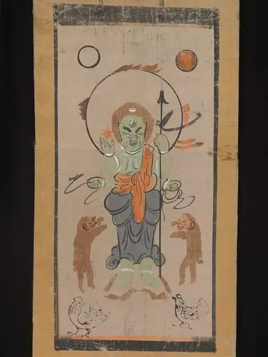 金剛夜叉図大津絵|Ōtsu-e of Shōmen Kongōyasha (Vajrayaksha), by Unknown, 1649