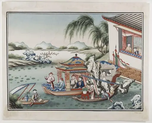 Outing on a Lake, by Unknown