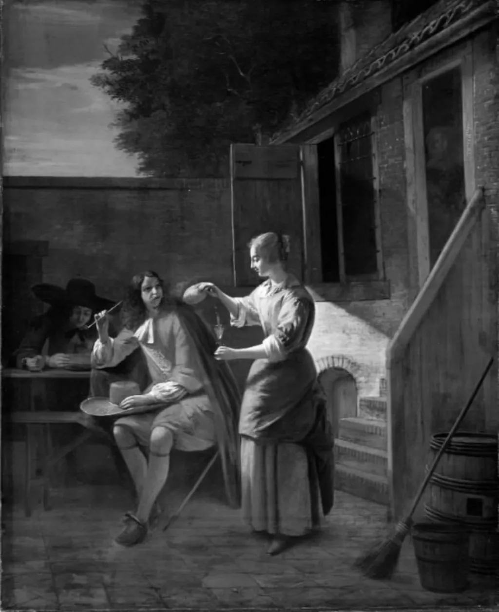 Outside the Tavern, by Unknown, 1650