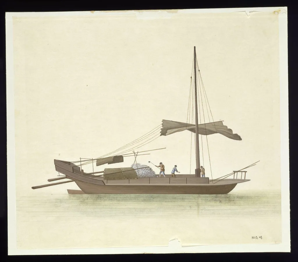 Oyster Shells Boat, by Unknown, paint, 1810
