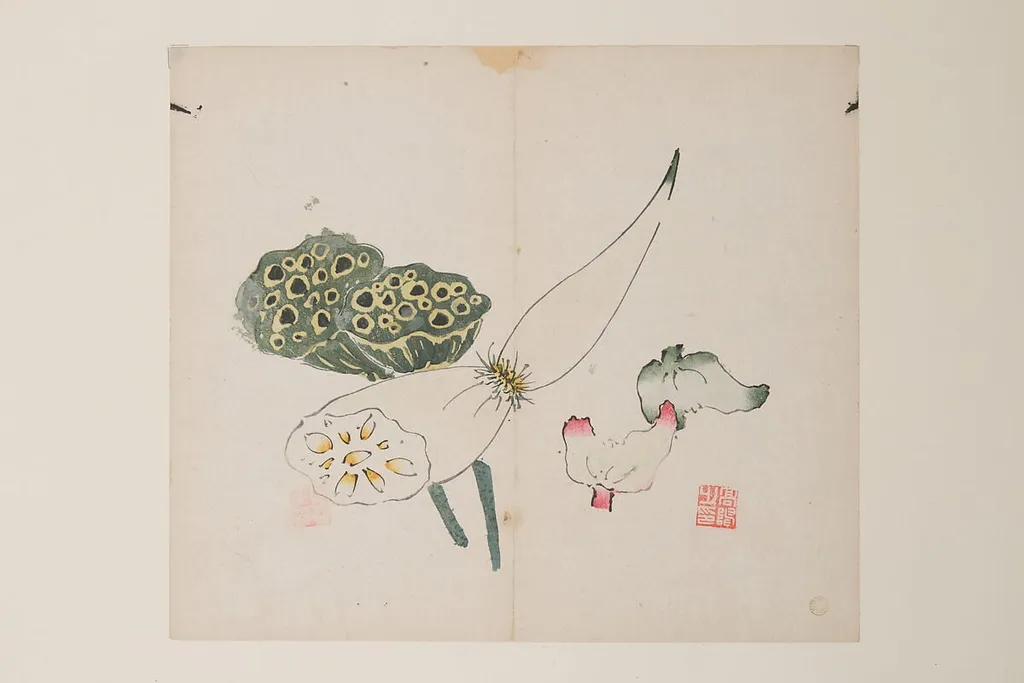 明 十竹齋書畫譜 四開|Page from Shi Zhu Zhai, by Unknown, ink, 1633