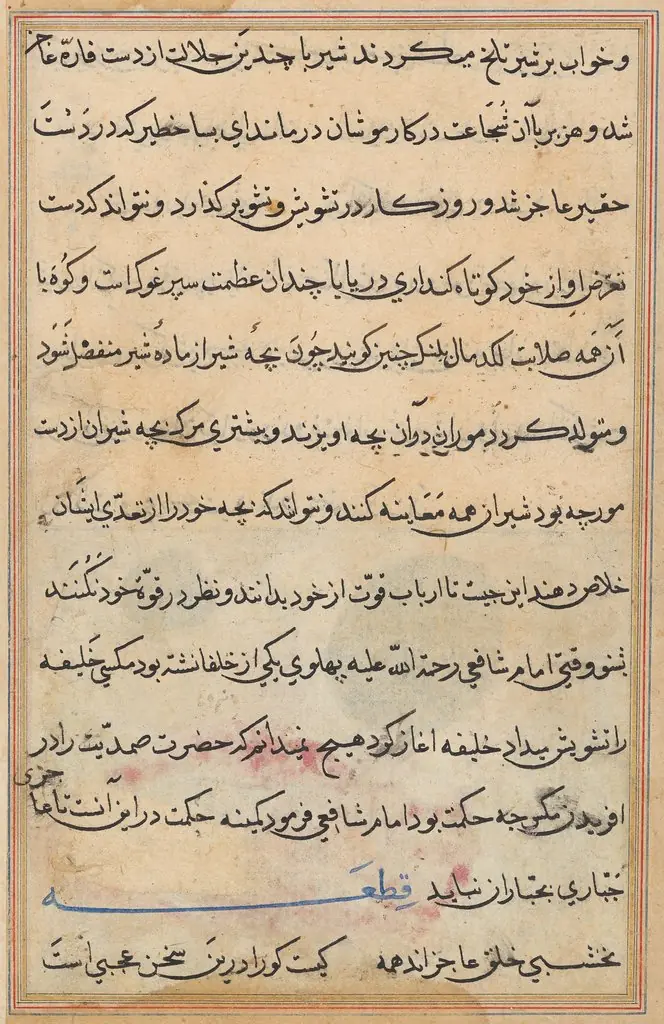 Page from Tales of a Parrot (Tuti-nama): text page, by Unknown