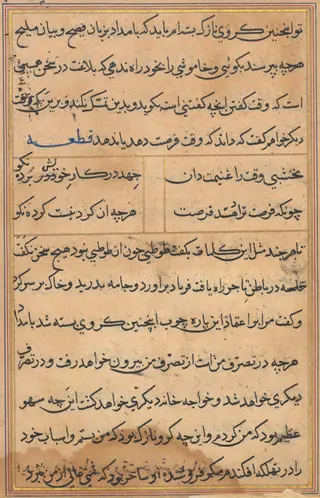 Page from Tales of a Parrot (Tuti-nama): text page, by Unknown, 1560