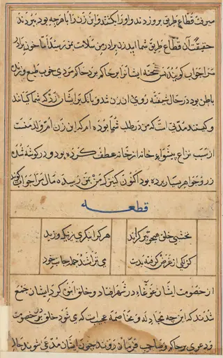 Page from Tales of a Parrot (Tuti-nama): text page, by Unknown, 1560
