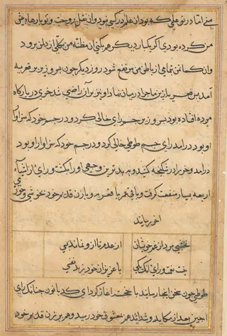 Page from Tales of a Parrot (Tuti-nama): text page, by Unknown, 1560