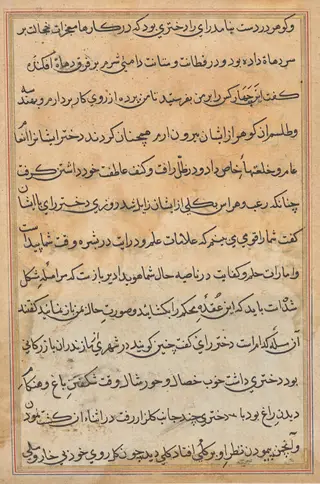 Page from Tales of a Parrot (Tuti-nama): text page, by Unknown