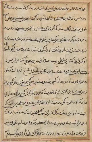 Page from Tales of a Parrot (Tuti-nama): text page, by Unknown