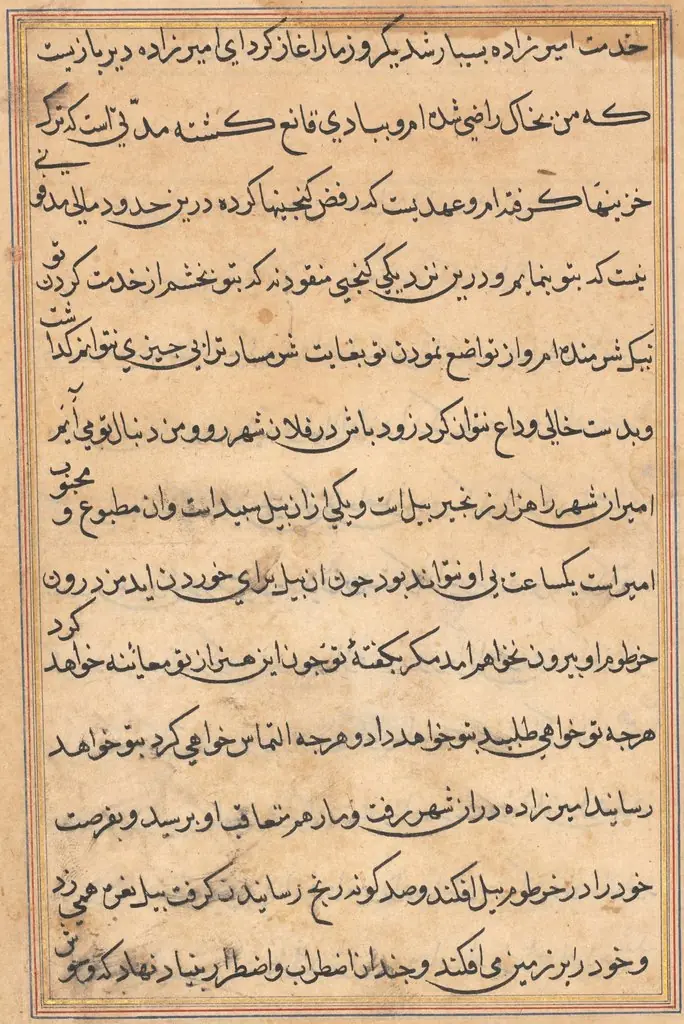 Page from Tales of a Parrot (Tuti-nama): text page, by Unknown