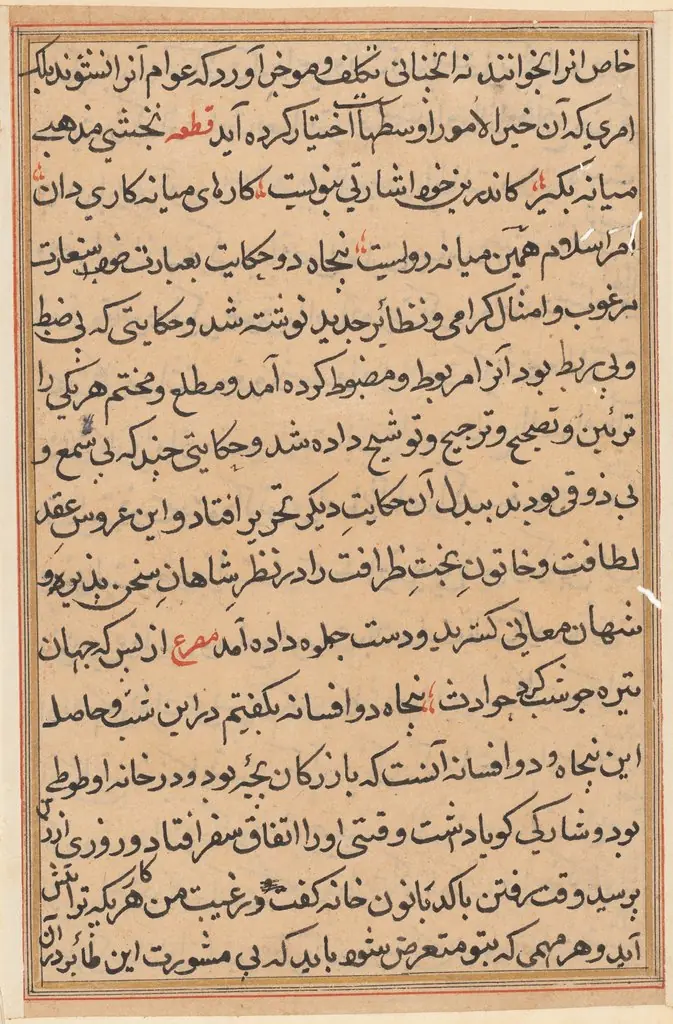 Page from Tales of a Parrot (Tuti-nama): text page, by Unknown