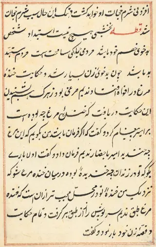 Page from Tales of a Parrot (Tuti-nama): text page, by Unknown, 1560