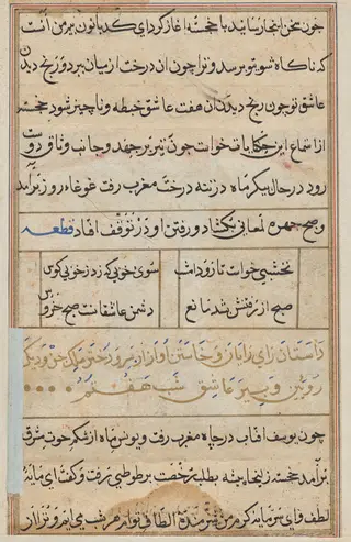 Page from Tales of a Parrot (Tuti-nama): text page, by Unknown, 1560