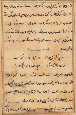 Page from Tales of a Parrot (Tuti-nama): text page, by Unknown, 1560