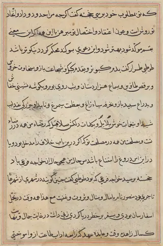 Page from Tales of a Parrot (Tuti-nama): text page, by Unknown