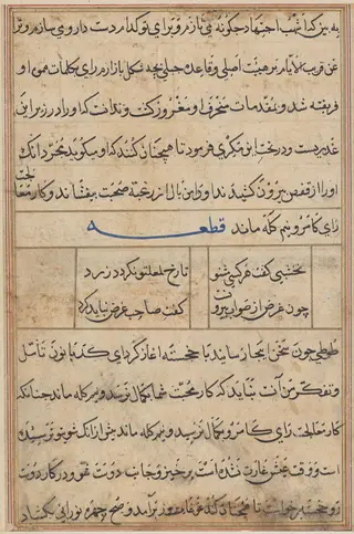 Page from Tales of a Parrot (Tuti-nama): text page, by Unknown, 1560