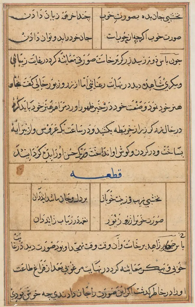 Page from Tales of a Parrot (Tuti-nama): text page, by Unknown