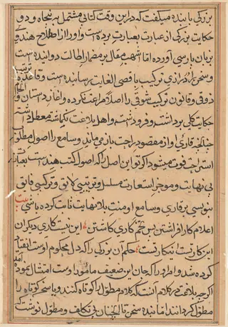 Page from Tales of a Parrot (Tuti-nama): text page, by Unknown, 1560