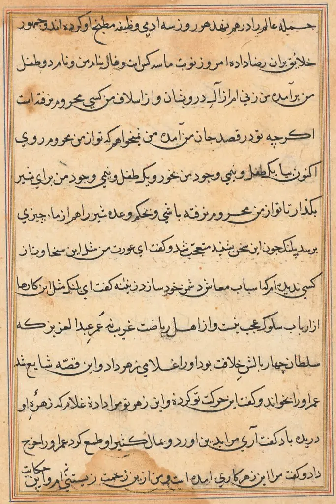 Page from Tales of a Parrot (Tuti-nama): text page, by Unknown