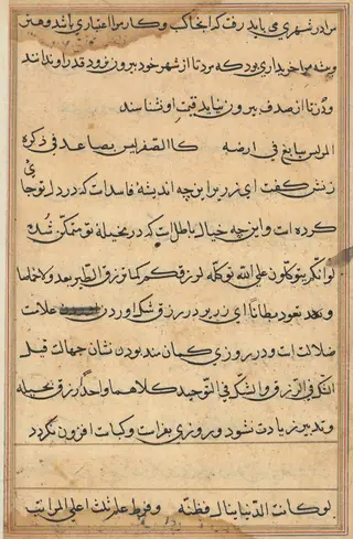 Page from Tales of a Parrot (Tuti-nama): text page, by Unknown, 1560
